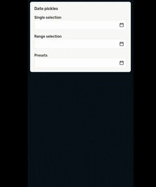 Demonstrating the date picker functions